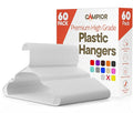 White Plastic Hangers 60 Pack– Heavy-Duty Plastic Hangers Slim and Space-Saving, Durable and Lightweight PP with Non-Slip Shoulder Notches for Slip Dresses, Suits, Jackets & Camisoles