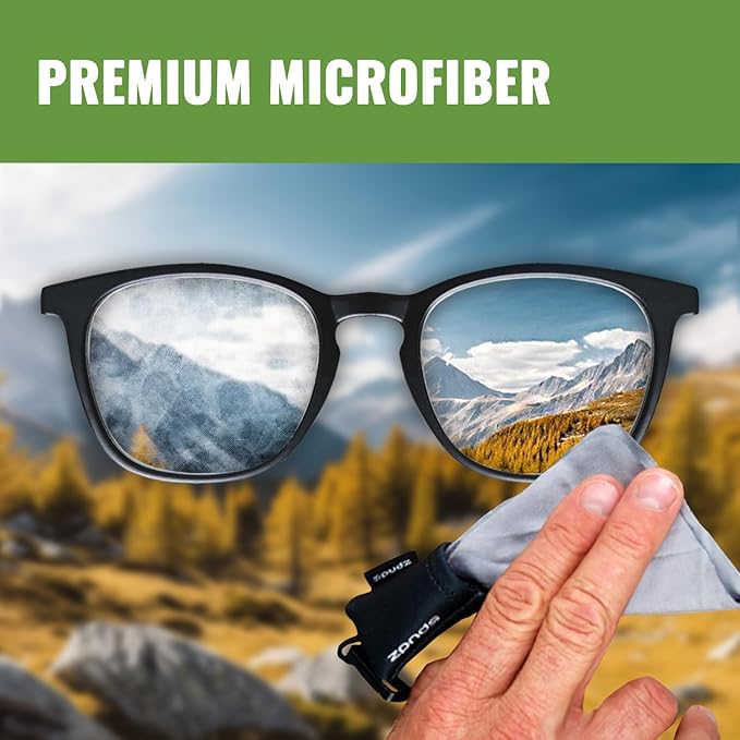 SPUDZ Ultra Microfiber Lens Cleaner – Closable Pouch, Clip-On, Washable – for Optics, Scopes, Glasses | Red, 10 x 10 Inch (2-Pack)