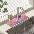 Sink Splash Guard Faucet Mat Watercolor Fish Scales Absorbent Fast Drying Mat Sink Gadgets Splash Guard Behind Faucet Drip Catcher for Kitchen Bathroom 15.5"X5.5"