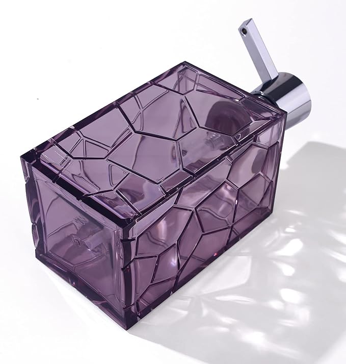 2 Pack Clear Lavender Purple Rust Proof Soap Dispenser, Acrylic Plastic Hand Soap Lotion Dispenser with Pump for Bathroom&Kitchen