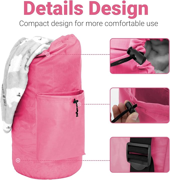 Laundry Bag Backpack Large Travel Laundry Bags with Shoulder Straps Durable Polyster Clothes Bag for College