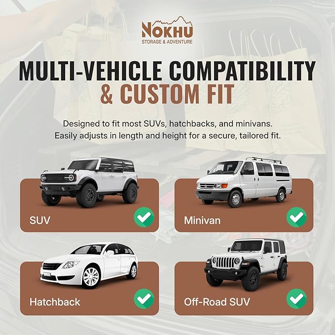 Mini Rack- Trunk Shelf Organizer, Universal Fit Car Storage Accessory for SUV, Hatchback & Minivan Owners, Compact Trunk Organizer Storage Rack, Camping Table & Kids' Sleeping Pad