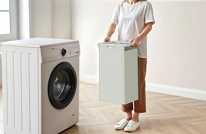 Laundry Hamper with Shelf, Laundry Basket 4 Section, Laundry Sorter with Pull-Out Removable Large 4 Color Bags and Movable Wheels, Metal Frame, 4 x 15.87 Gallons (60L), White PF07XLE