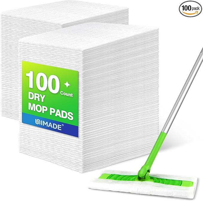 Dry Sweeping Cloths, 100 Count Mop Refill Compatible with Swiffer Sweeper - Disposable Duster Refills Mops for Cleaning Hardwood Floor Dust