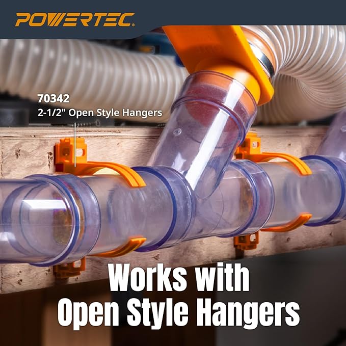 POWERTEC Clear PVC Pipe 2-1/2" x 36" Long, 4PK Rigid Plastic Tubing, Round Tube Compatible w/Dust Collection Fitting, for Woodworking Tool, Dust Collection System, Toy Cars and Bird Feeder (70176-P4)