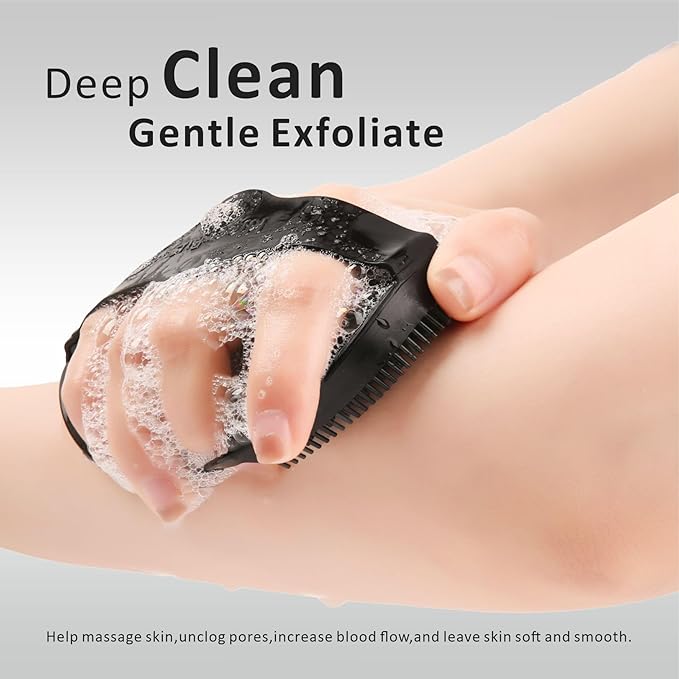 Soft Silicone Face Scrubber,Body Scrubber for Deep Cleansing, Exfoliation- 2pcs Silicone Body Brushes for Women Men Use in Shower Skin Massage Pore Cleansing Blackhead Removing