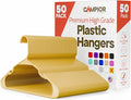 Plastic Clothes Hangers – Heavy Duty Hanger Set, for Organizing Clothes, Dresses, and Coat, Holds Up to 5 lbs, Space-Saving Hangers with Non-Slip Shoulder Grooves, Pack of 50, Yellow