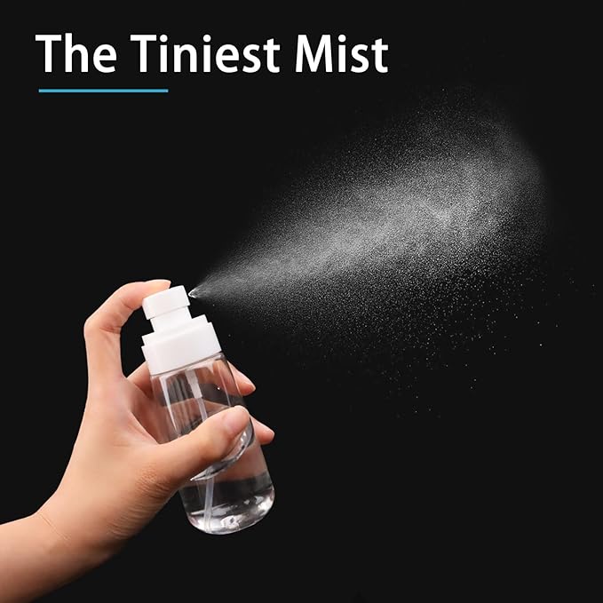 Travel Size Spray Bottle, 100ml Clear Plastic for Beauty Essentials, Leak-Proof Design for Home and Travel Use
