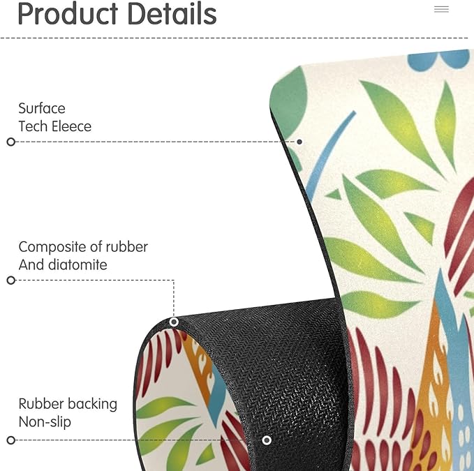 Kitchen Sink Splash Guard Sink Faucet Mat Faucet Handle Drip Catcher Drain Mats for Kitchen Bathroom Countertop Absorbent Dish Drying Mat Pad 2pack 14.7x5.4Inch Retro Floral Birds