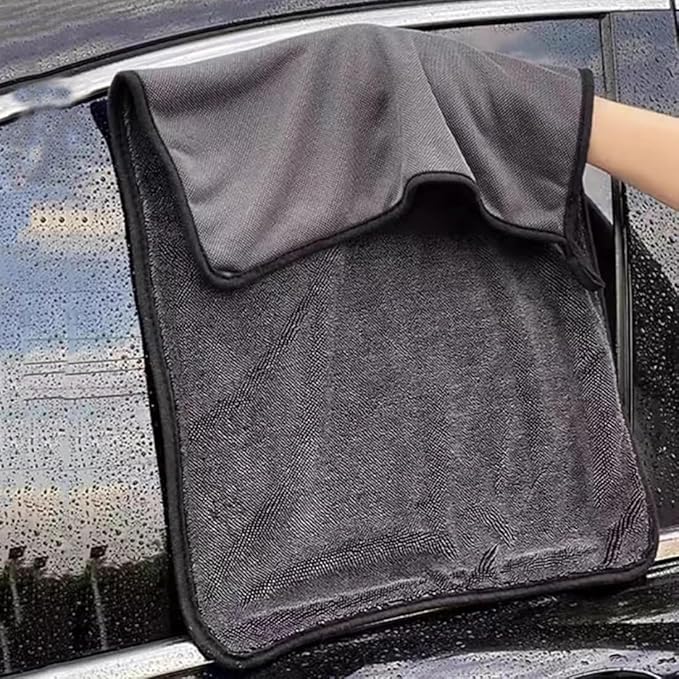 Car Drying Towel Microfiber Towel Car Washing Cleaning Cloth Dual Layers Ultra Absorbent for Auto Detailing (12" x 16")