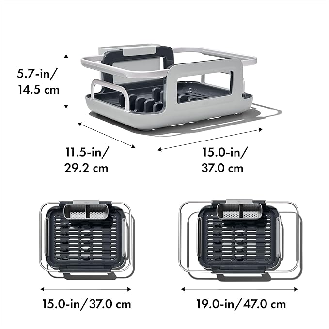 OXO Good Grips Extendable Over-The-Sink Aluminum Drying Dish Rack