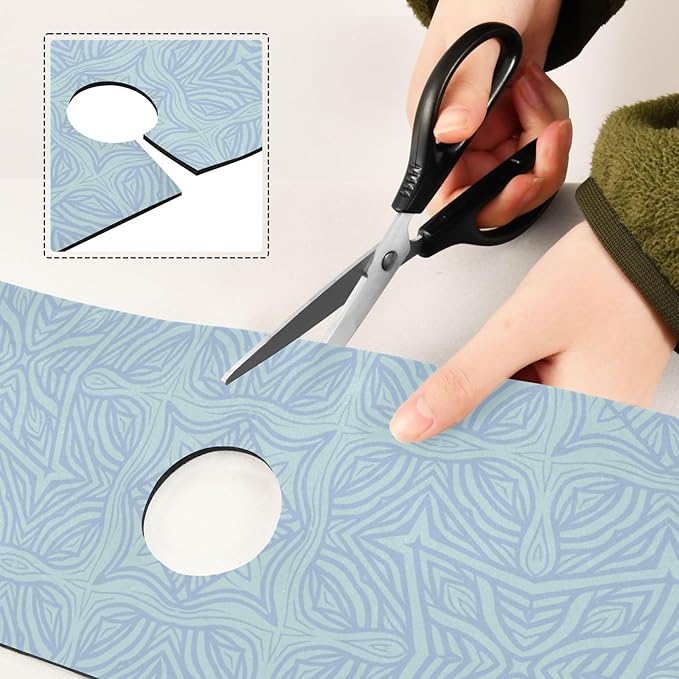 Kitchen Sink Splash Guard 1 PC 14.7 Inch Sink Faucet Mat Splash Guard for Bathroom Countertop Water Absorbent Foldable Cuttable Soft Washable Abstract Blue
