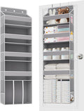 Heavy Duty Over the Door Organizer with Large Capacity Caddy, Behind Door Storage with 10 Mesh Side Pockets, Back of Door Hanging Organizer for Closet, Bathroom, Laundry