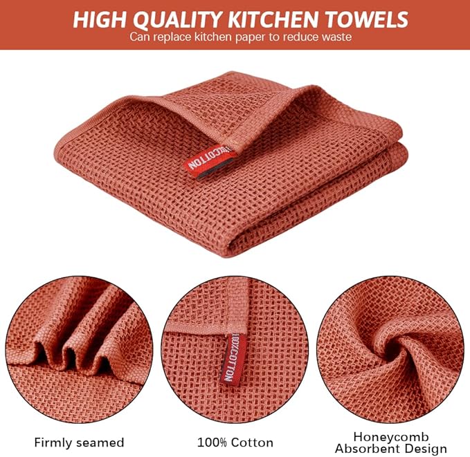 Nialnant Kitchen Hand Towels, 13 x 28 Inches, 100% Cotton Dish Towel for Home, Soft Dish Cloth for Kitchen, Super Absorbent Tea and Bar Towels