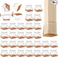 CHUNZEXI 36 Pack Square Chair Leg Floor Protectors for Hardwood Floors, Silicone Felt Covers Pads Caps, Protect Wood Furniture Feet Floors Noise Reduce and Scratch (Square Large & Clear)