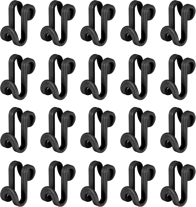 uxcell Clothes Hanger Connector Hooks, 20Pcs - ABS Hanger Hooks, Hanger Extender Hooks, Hanger Hooks Space Saver for Closet (Black)