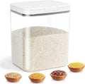 TBMAXS Rice Storage Container - 5.8 Qt | 11 Lbs Crystal-Clear Plastic Food Storage Container Bin with Pop-up Lid for Rice Flour Sugar, Dry Food Holder for Kitchen Pantry Organization and Storage