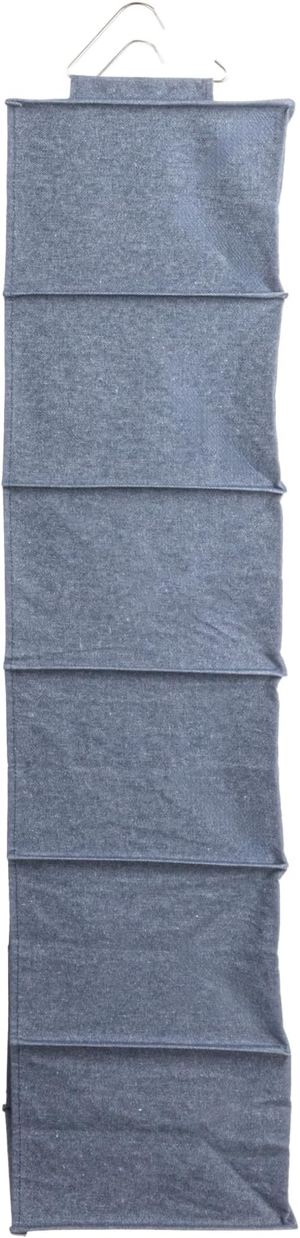 Household Essentials Hanging Cotton Blend Closet Organizer with 6 Storage Shelves, Denim