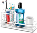 White Toothbrush Holders for Bathrooms, 4 Slots Tooth Brushing Organizer, Electric Tooth Brush Toothpaste Holder