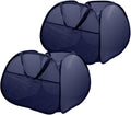 2 Pack Collapsible Foldable Laundry Baskets, 90L Large Durable Mesh Pop Up Hampers for Bedroom, Bathroom, Dorm, Laundry Room, Travel - Navy