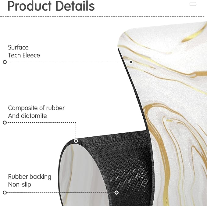 Kitchen Sink Splash Guard Sink Faucet Mat Faucet Handle Drip Catcher Drain Mats for Kitchen Bathroom Countertop Absorbent Dish Drying Mat Pad 2pack 30x5.4Inch White Marble Texture