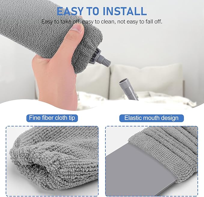 SetSail Dusters for Cleaning 100-inch Extra-Long Gap Duster with Extension Pole Bendable Microfiber Head Washable Ceiling Fan Cleaner Duster for High Ceilings, Floor