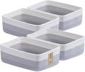 Large Shallow Organizing Baskets 15x11x5.1 Inches - Rope Woven Storage Bins for Bathroom, Shelves, Cube Closet, Gradient Grey 4 Packs