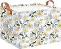 CLOCOR Rectangular Storage Basket Empty,Gift Basket,Waterproof Storage Bin with Handles,Room Decor(Orchid Daisy)
