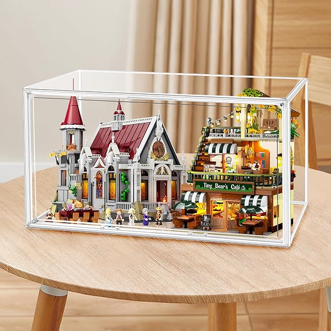 26 Inch Extra Tall Acrylic Display Case XXXXX-Large Tall Boots Shoe Box 13.8”x 12.2”x 23.6" Clear Collectible Display Cabinet with Magnetic Door,Stackable Long Boot, Multiple Pair of Shoes Storage Box