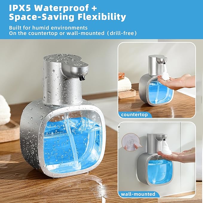 Automatic Foaming Soap Dispenser, 17oz/500ml Silver