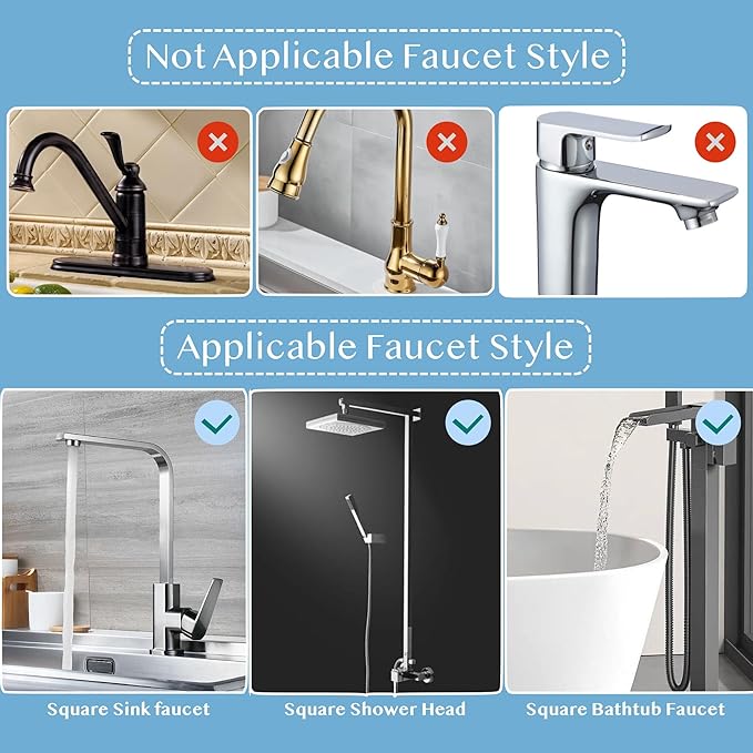 Sponge Daddy, Kitchen Sponge Holder, Bathroom Sink Organizer, Shower Caddy Suction Cup, Bottle Organizer, Hanging Organizer, Kitchen Rack, Organizers and Storage for Square Faucet (SQUARE RIGHT)