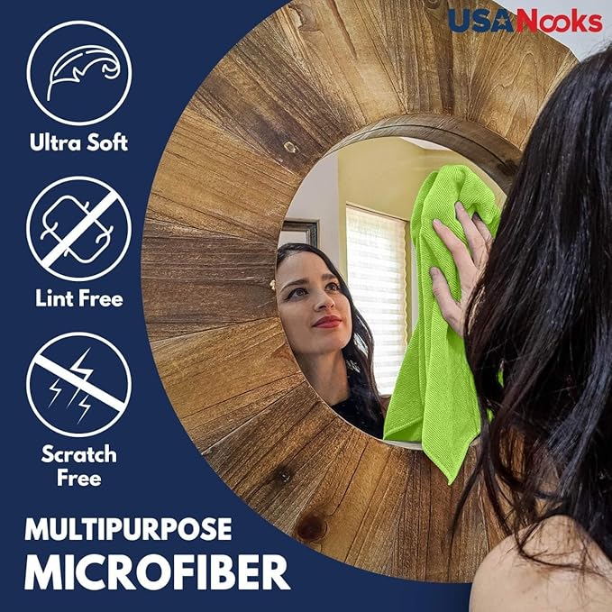 USANOOKS Premium 300GSM Microfiber Cleaning Cloth - 12.5"x12.5" High Performance - 1200 Washes, Ultra Absorbent Microfiber Towels for Cars Undercarriage, Rims & Engine Bay Cleaning - Microfiber Cloth