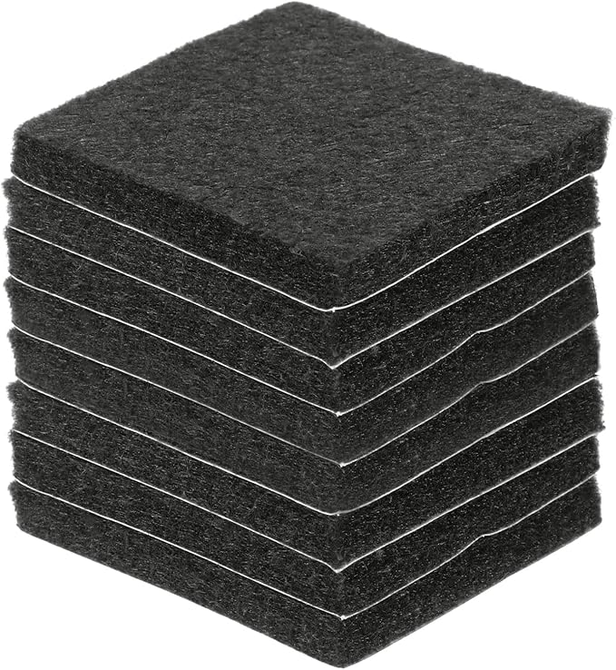uxcell Felt Furniture Pads, 8Pcs 1.77" x 1.77" Adhesive Backed Felt Non-Slip Anti-Scratch Chair Leg Protectors for Protecting Hardwood Floor, Black