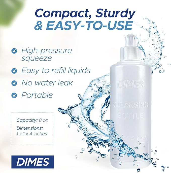 Dimes Peri Bottle for Postpartum Care [10-Pack] – 8 oz Perineal Squirt Bottle – Postpartum Essentials for New Moms – Easy to use Portable Bidet for women