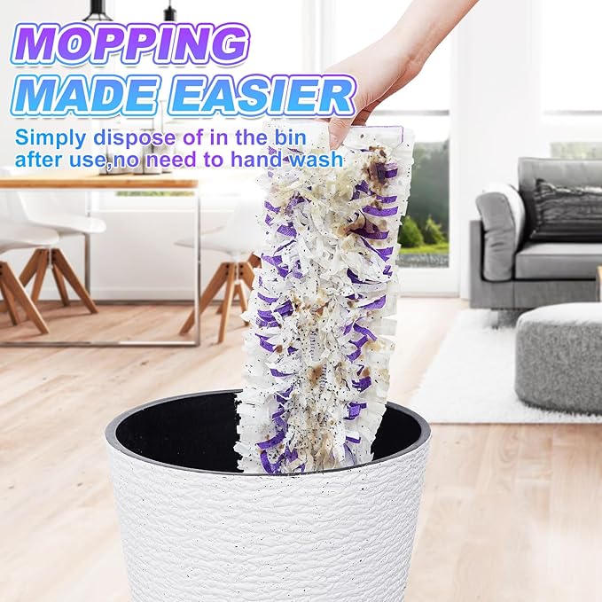 Power Mop Pads Refills Compatible with Swiffer Power Mop Disposable Power Mop Refills Replacement Wood Mopping Pad Refills for Floor Cleaning, 5 Pack
