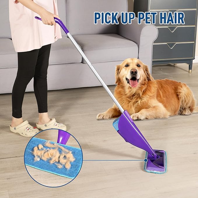 Microfiber Mop Pads Compatible with WetJet, Reusable Wet and Dry Replacement Pads Swiffer Wet Pads for All Floor Types Cleaning (8 Pack)