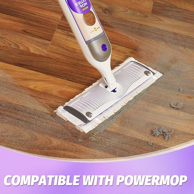 Disposable Power Mop Pads Refills for Swiffer PowerMop，Multi-Surface Mopping Pad Refills for Floor Cleaning (White & Purple, 5 Pack)