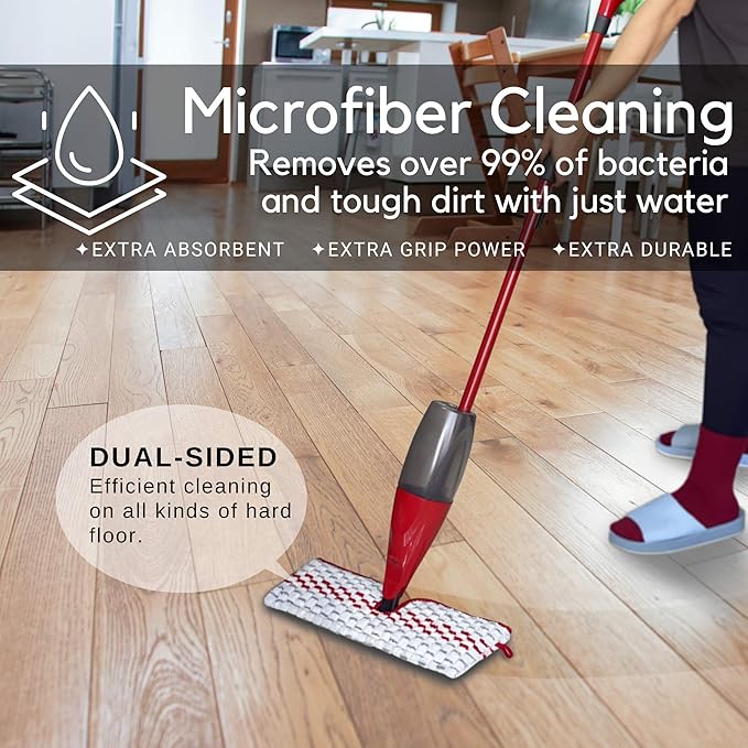 Microfiber Washable Spray Mop Refills Compatible with Promist Max, Reusable Pads Replacement Head (4)