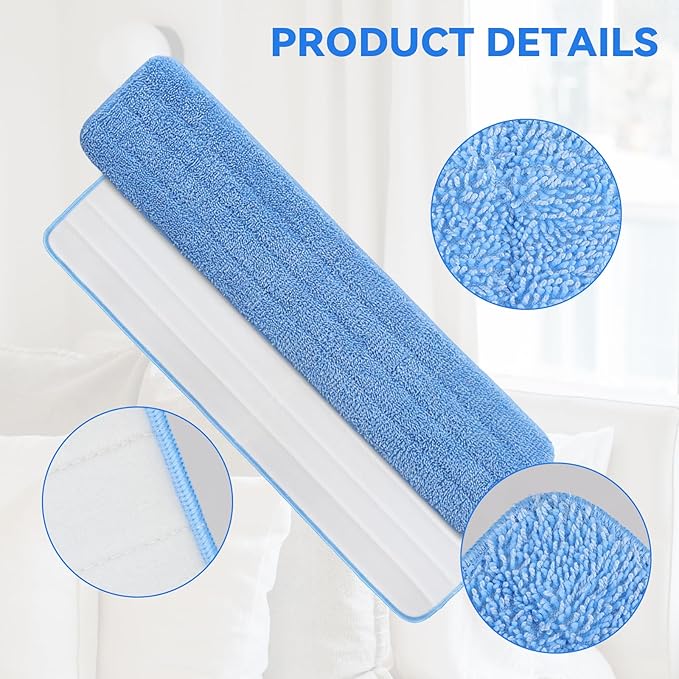 36" Microfiber Pad for Rubbermaid Commercial 36 Inch Mop Head - 8 Pack Replacement Wet & Dry Commercial Reusable Cleaning Mop Refills Fit for Any Microfiber Flat Mop System 36"