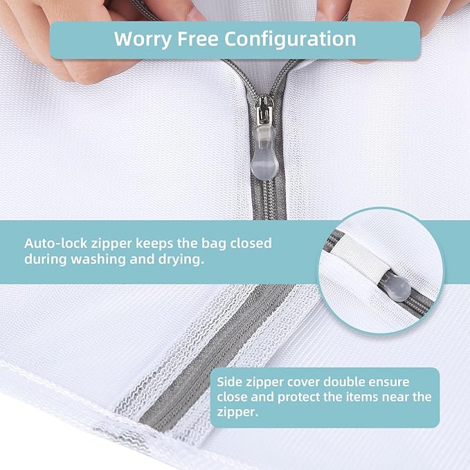 GOGOODA Mesh Laundry Bags for Delicates Durable Protective Wash Bags Travel Storage Bags for Intimates Lingerie, 3PCS (S,M,L)