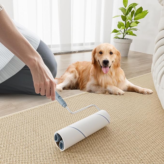 JOJOCLEAN Large Lint Roller for Furniture, Pet Hair, Clothes, Extra Sticky, 6.3'' Giant Lint Roller