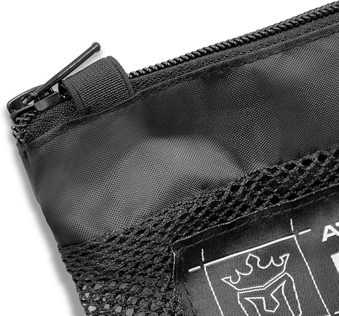 Meister Athlete Wash Bag - Mesh Sports Laundry Bag w/Zipper Lock - Black