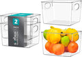 Sorbus Medium Clear Plastic Storage Bins for Shelves, Clothes, with Handle - Clear Storage Bins, Drawer, Shelf, Closet, Pantry, Fridge, Freezer Organizer Bins, Closet Organizers and Storage (2 pack)