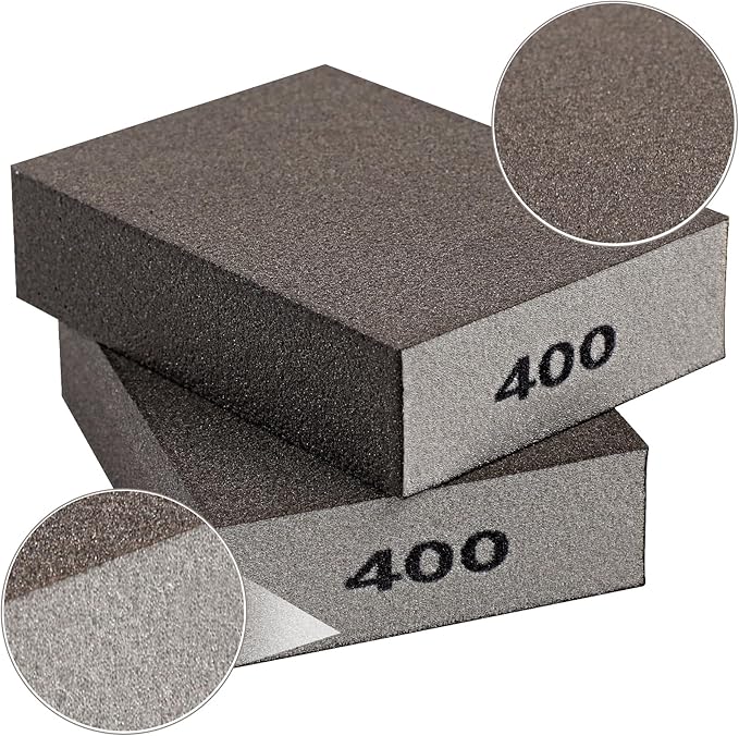 Romeda 8-Pack Sandpaper Block, 400 Grits Washable and Reusable Handmade Sanding Sponge, Drywall Sandpaper Blocks for Wooden Drywall Sheetrock and Metal Glazing