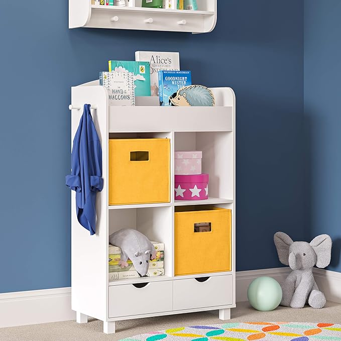 RiverRidge Folding Storage Bins with Handles Golden yellow Cube Storage Organizer for Closet, Bedroom & Playroom - Closet Organizers and Storage Set of 2