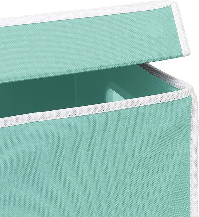 Simple Houseware Single Laundry Basket with Lid, Turquoise