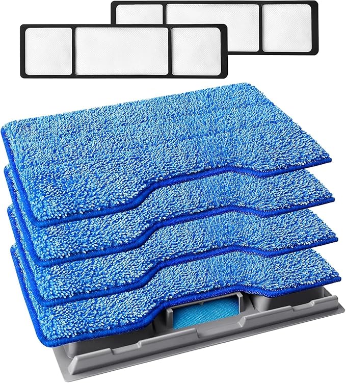 KEEPOW Reusable Mop Pads Refills Compatible with Shark VACMOP VM252 VM200 VM401 VM180 VM252GN VC205 VM250 Cordless Hard Floor Vacuum Mop, VMP30 Compatible with VACMOP Replacement Pads, 4+2+1 Pack