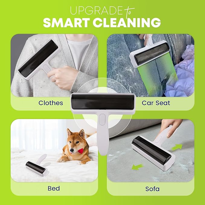 Benji Waldo Pet Hair Remover, Reusable Roller for Cat and Dog Hair Remover for Furniture, Couch, Carpet and Car Seats, for Pet Lovers Stocking Stuffers, Eco-Friendly, No Refills Needed
