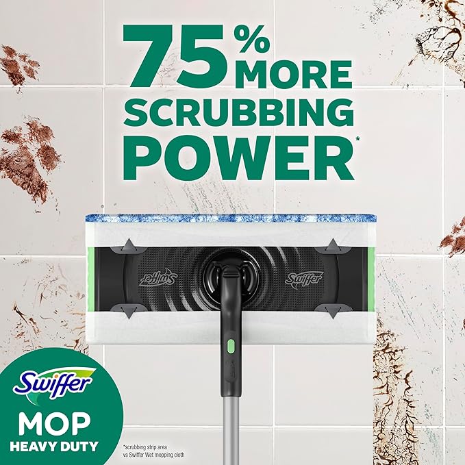 Swiffer Sweep + Mop, Wet Pads Refill, Floor Cleaner, Cleaning Cloths, Heavy Duty, Fresh, 20ct