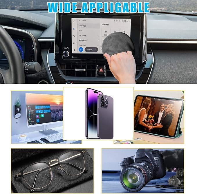 Car Screen Cleaner, Microfiber Auto Screen Cleaning Pad, Foldable Touch Screen Cleaner Cloth for Vehicle Dashboard LCD Display, Interior Car Accessories